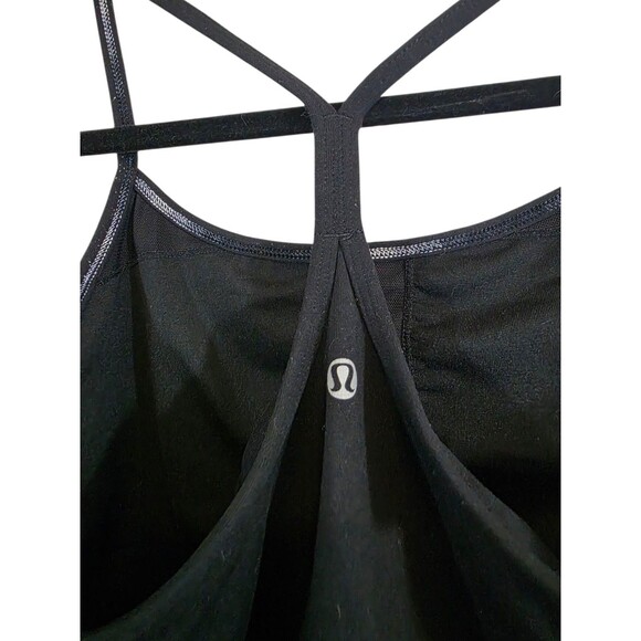 Lululemon Tank Top Womans 6 Black  Power Y Built In Bra Racerback Athleisure - Picture 5 of 7